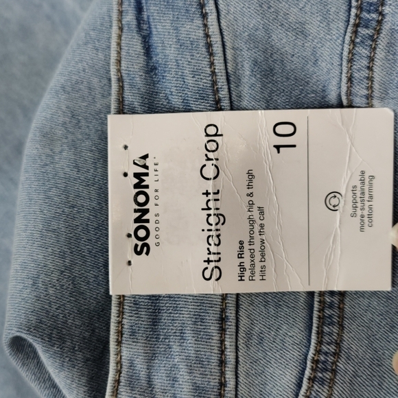 sonoma High Rise Straight Crop Jeans Lighter Wash, Size 10 - Picture 11 of 13
